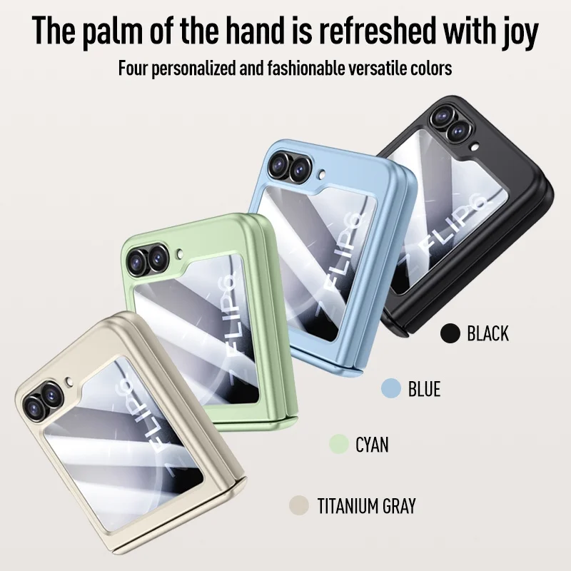 

Fashionable Skin Feel Hinge Frosted Phone Case For Samsung Galaxy Z Flip6 High-Definition Shell Film Integrated Protective Cover