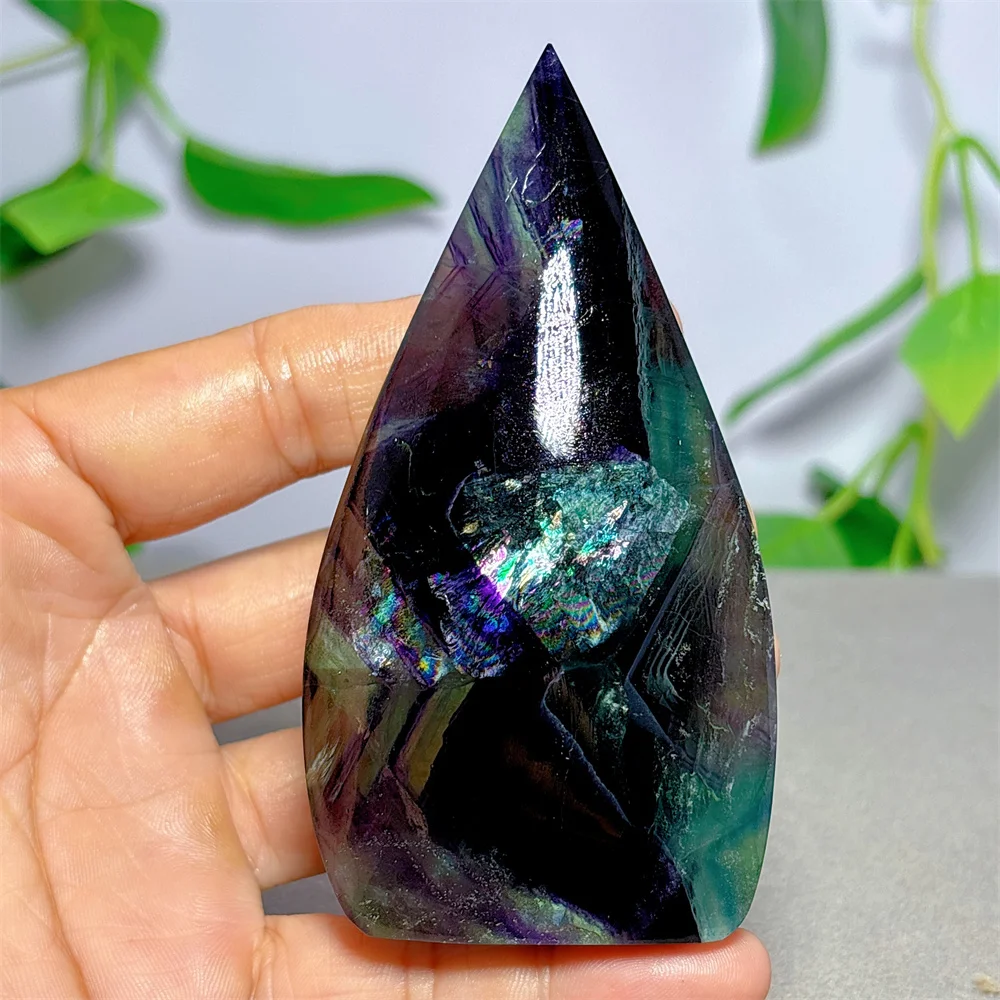 Rainbow Fluorite Free Form Crystal Natural Stone Quartz Minerals Home Decoritems Reiki Gifts Energy Healing Luck Love Garden