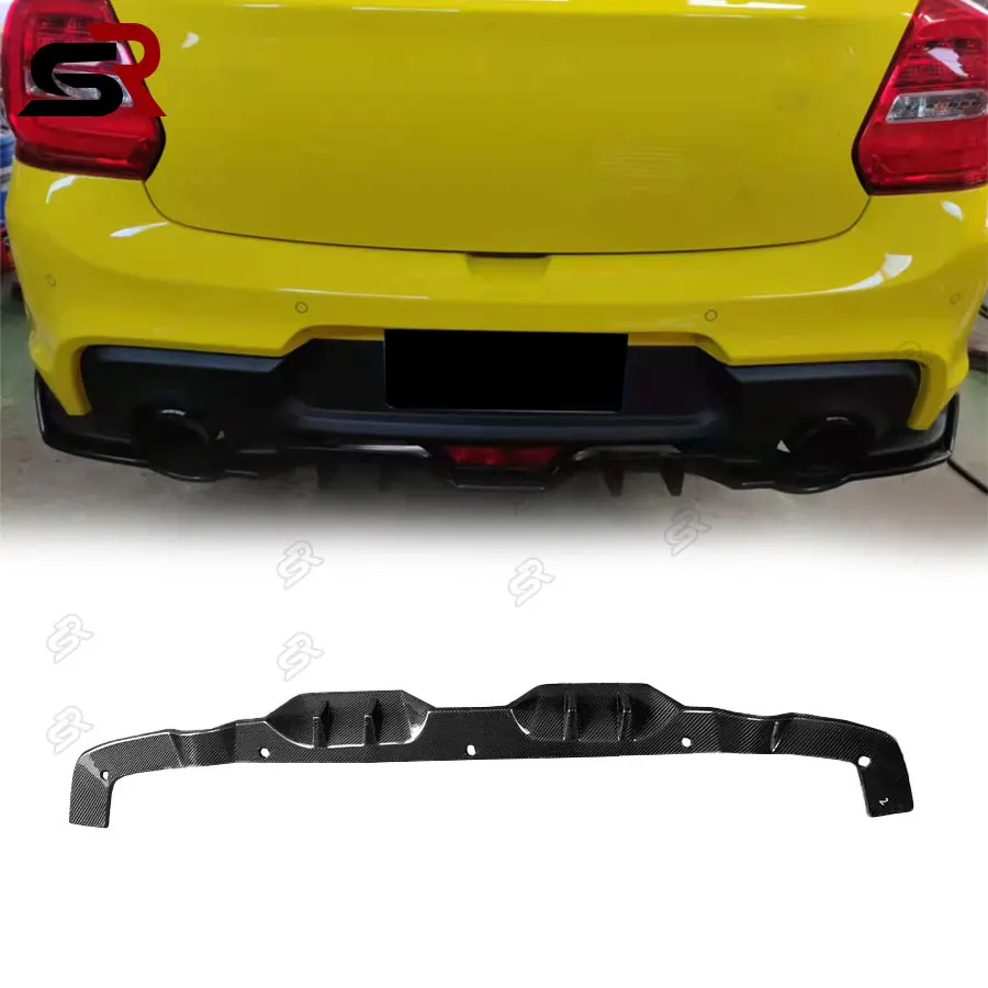 Suitable For Suzuki Swift Sport ZC33S Carbon Fiber Rear Diffuser Car Rear Bumper Lip Under Spoiler Splitter upgrade Body Kit