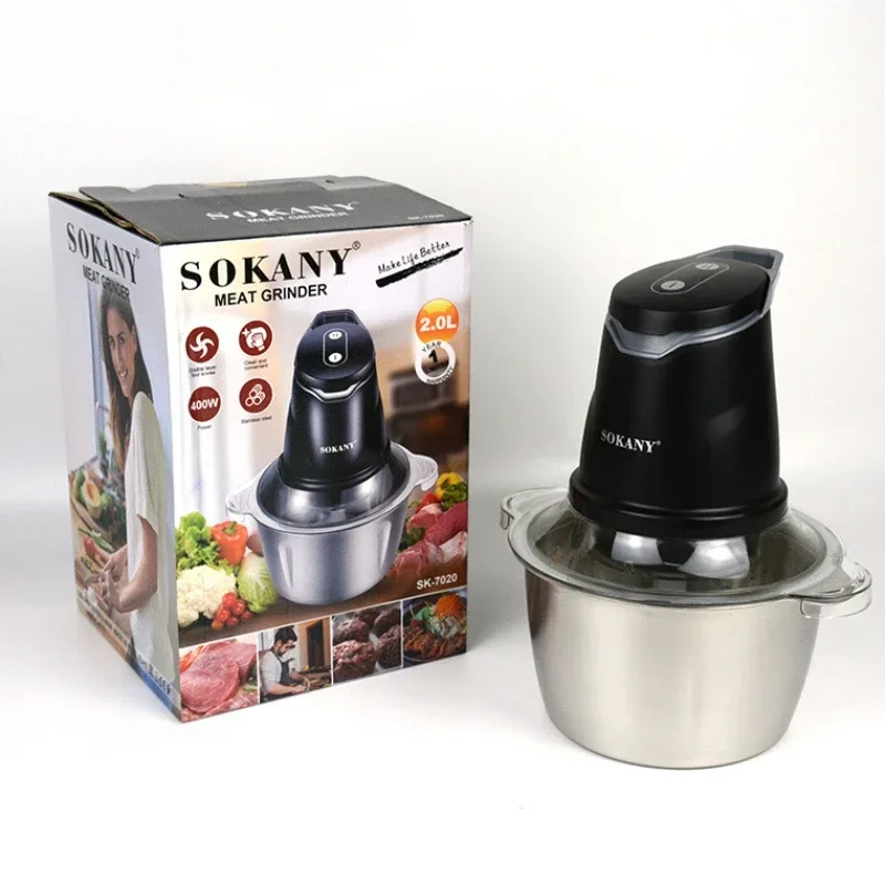 Houselin 2 Speeds Electric Chopper Meat Grinder Stainless Steel Mincer Food Processor Kitchen Slicer Egg Beater Garlic Vegetabl