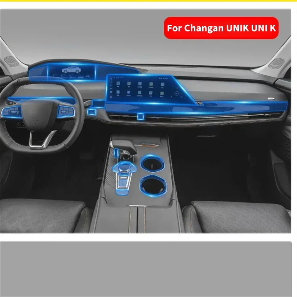 TPU Transparent Film Car Interior Accessories Protection Stickers Center Control Navigation Gear Panel For Changan UNIK UNI K