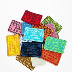 Embroidery Patches A LLORAR A LA LLORERIA Stripes Spain Tactical Military Badge Hook Backing Or Iron On For Amy Backpacks Hats
