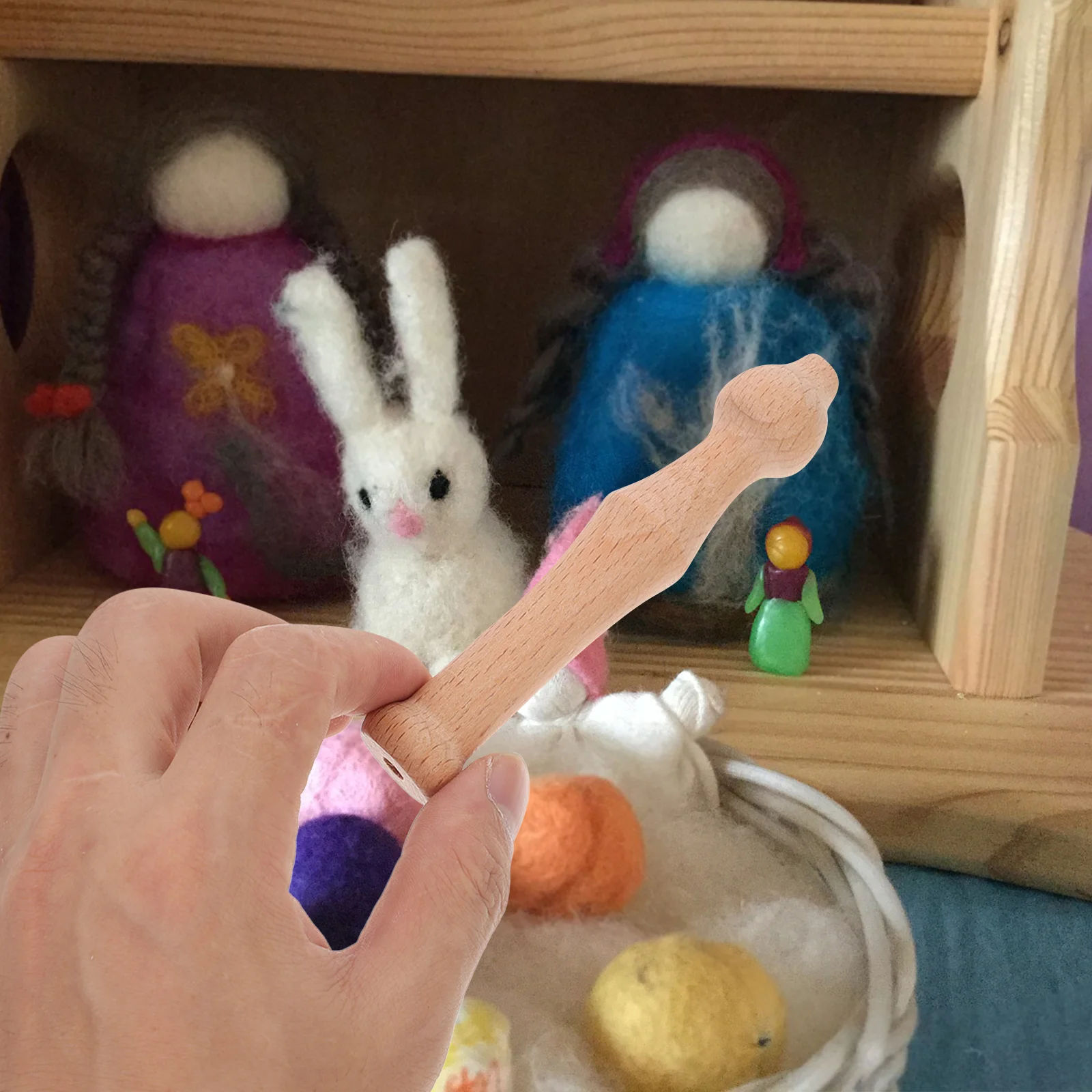 

4pcs Wooden Needle Handles Durable Ergonomic Design For Needle Felting Tools Craft Supplies Poking Felting Pen Cross Stitch Wool