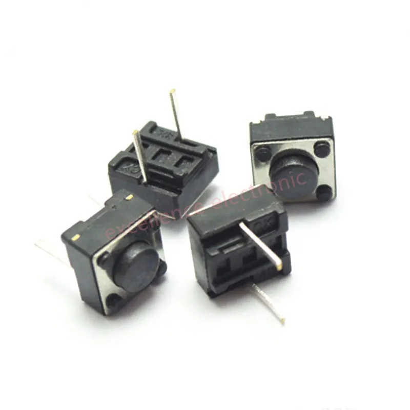 20PCS 6X6 Series Tact Switch 6*6*4.3/5/6/7/8/9/10mm Pins 2/4 Feet Horizontal Bracket Push Button Switch DIP PCB Micro/key Switch