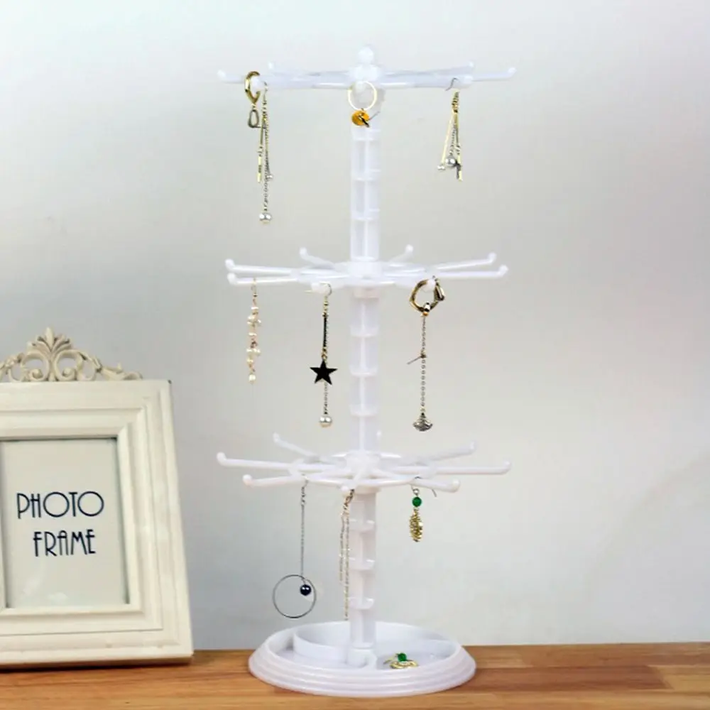Multi-layer Keychain Hanging Rack Acrylic Material Adjustable Tiers Display Rack 2 Tire Design DIY Organizer Rotatable Rack