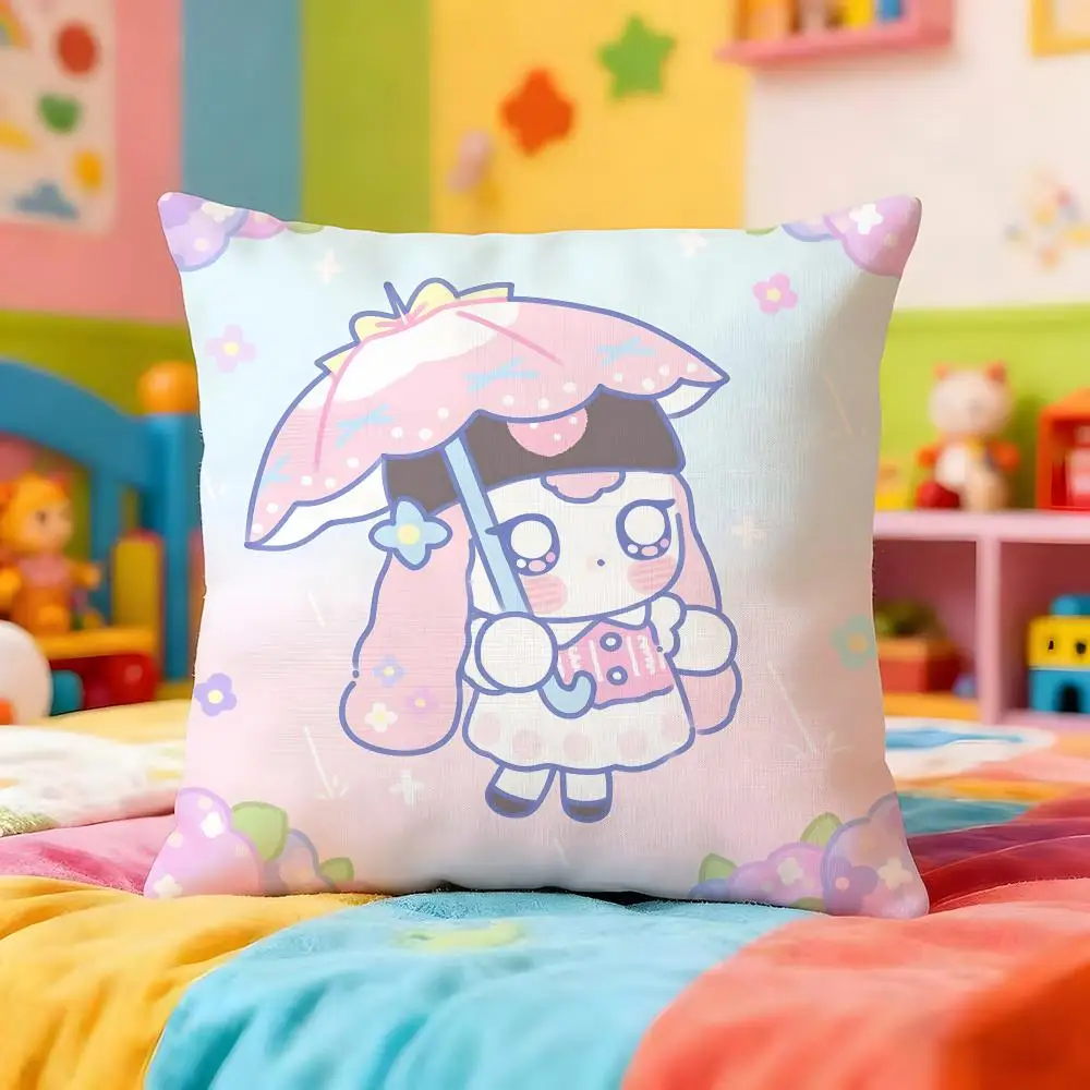 Cute Twin Cushion Cover Premium Soft Pillowcase Skin-Friendly Breathable Multi-Purpose for Home Office Travel