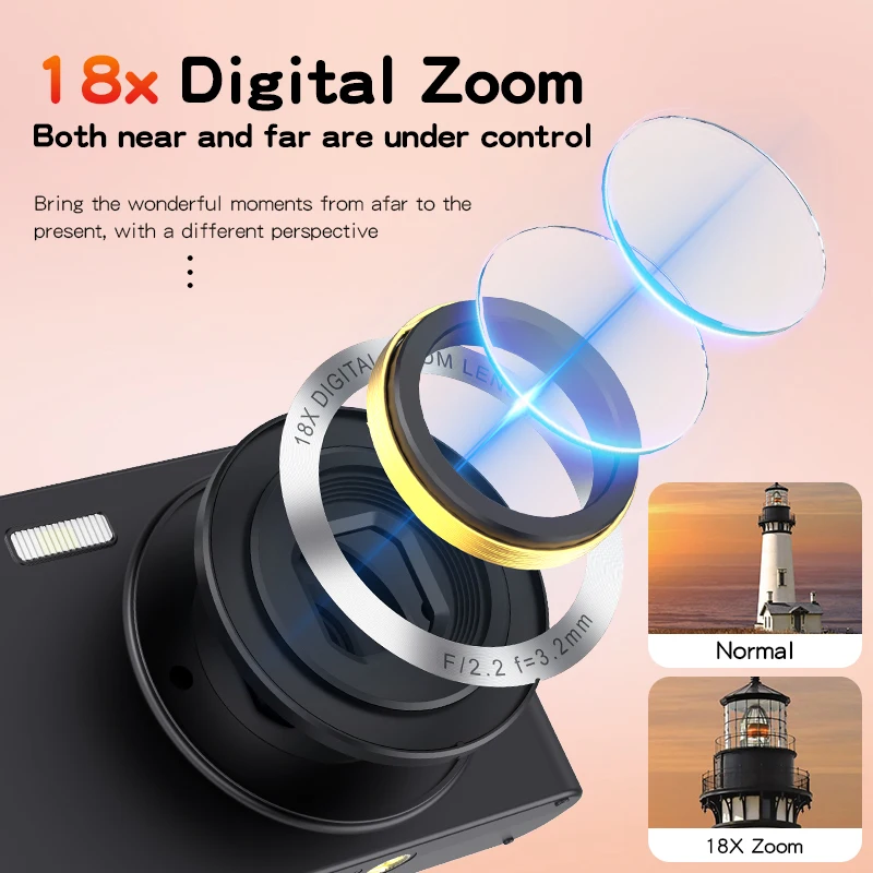 Cheap Digital Camera 4K CCD Vintage Retro Street Photography  Compact 64MP Y2K Point and Shoot Vlogging Cameras Retro 2000s