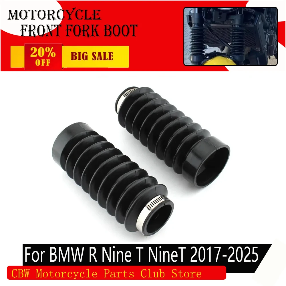 

2pcs Motorcycle Front Fork Cover Gaiters Gators Boots Shock Protector Dust Guard Rubber For BMW R Nine T NineT 2017-2025