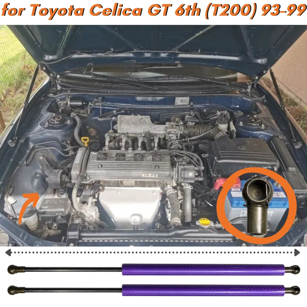 

Qty(2) Hood Struts for Toyota Celica GT 6th (T200) 1993-1999 Front Bonnet Gas Springs Lift Supports Shock Absorbers Dampers Bars