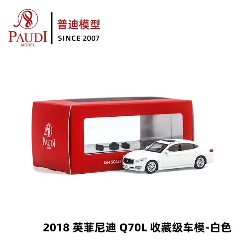 PAUDI Diecast escala 1:64 Infiniti Q70L 2018 aleación simulación coche modelo colección recuerdo espectáculo decoración regalo de vacaciones