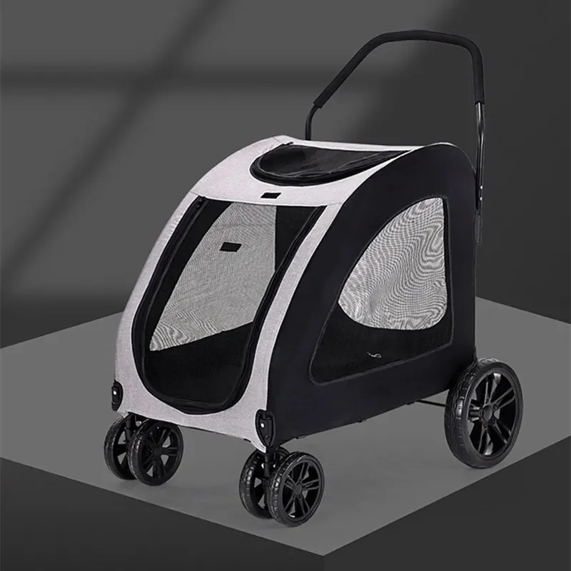 Carrello per cani con passeggino per cani a 4 ruote dal design più recente per cani di taglia grande