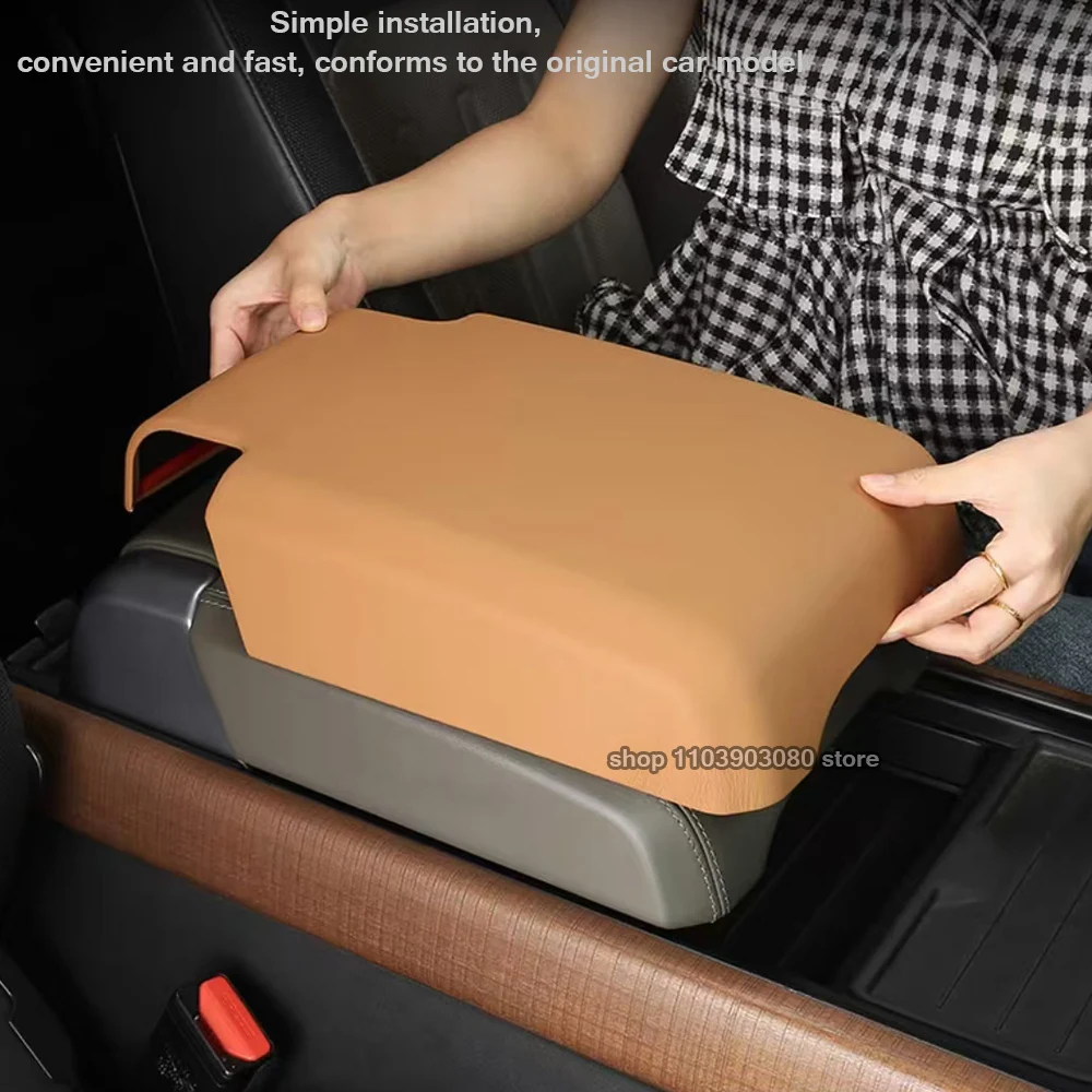 High quality leather Center Console Armrest Central Box Cover Fit for Land Rover Defender 2020-2025 Armrest Protector Box Cover