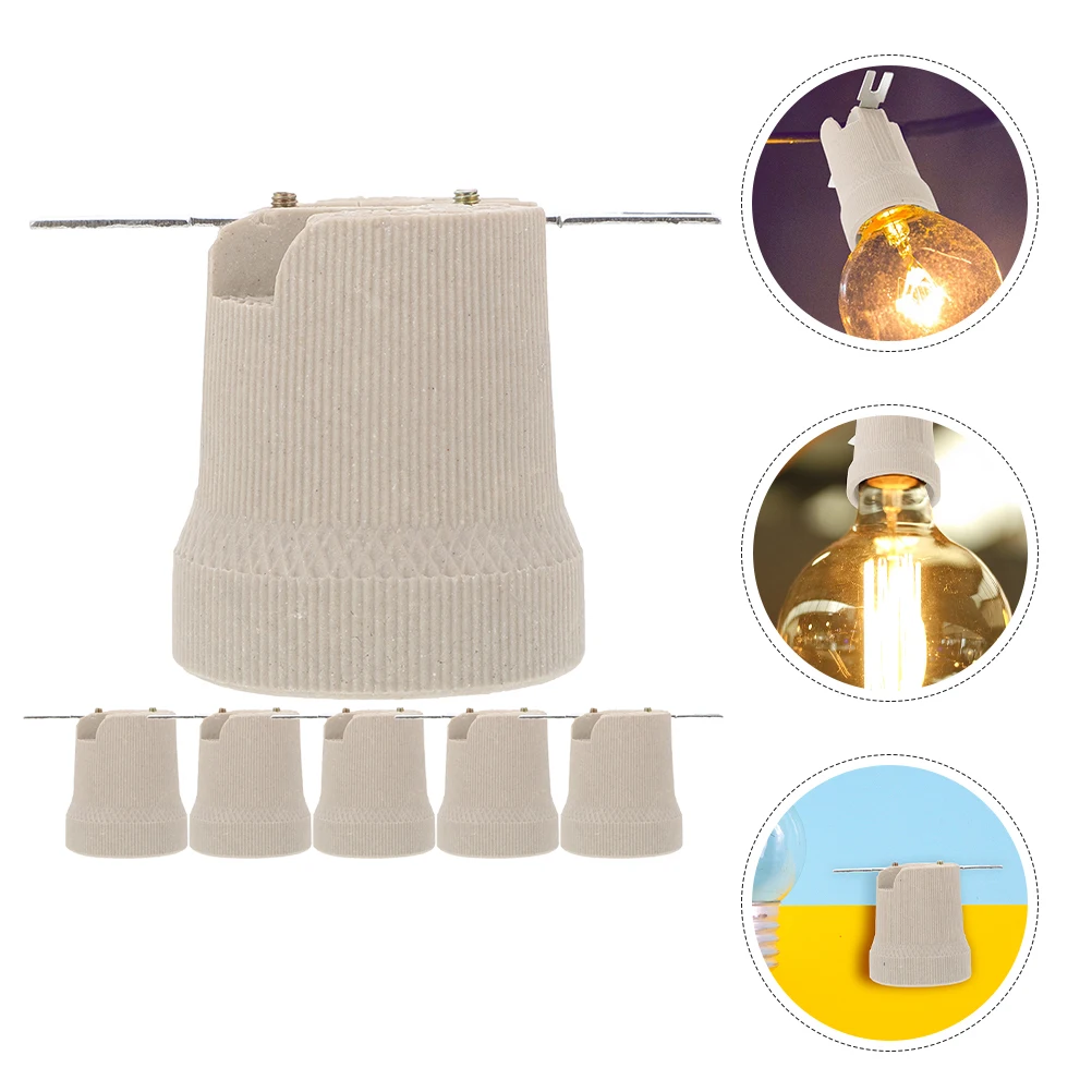 

6pcs E27 Light Bulb Socket Light Bulb Socket Candelabra Lamp Replacement Parts Screw Base Replacement LED Lamp Tube