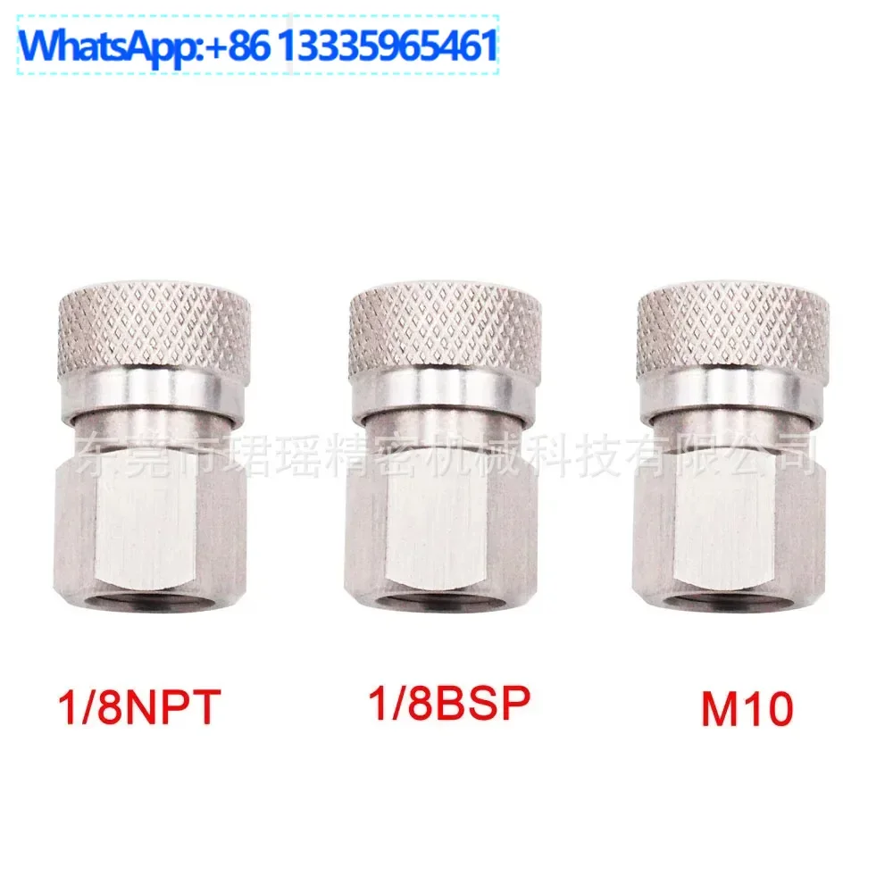 

10Pcs stainless steel 8MM 1/8NPT quick connector M10 * 1 inner wire female head 1/8BSPP inflatable connector