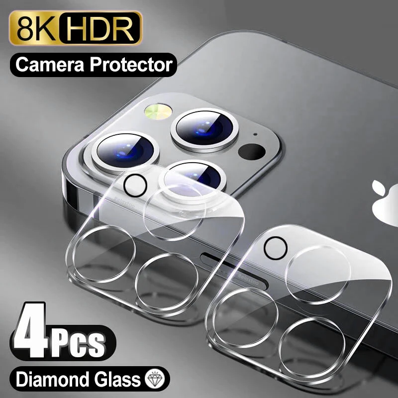 4Pcs Clear 3D Glass Back Lens Protector For iPhone 16 Pro Max ProMax 16Pro 16ProMax Camera Tempered Glass Cover on iPhone16 Plus