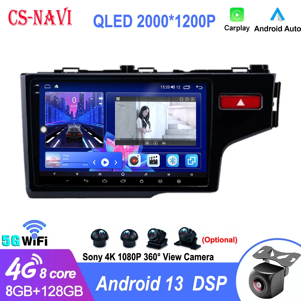 

9'' Android 13 Car Radio For Honda Fit Jazz 2013 2014 2016 2017 2018 stereo GPS Navigation Autoradio Multimedia Head Unit tuning