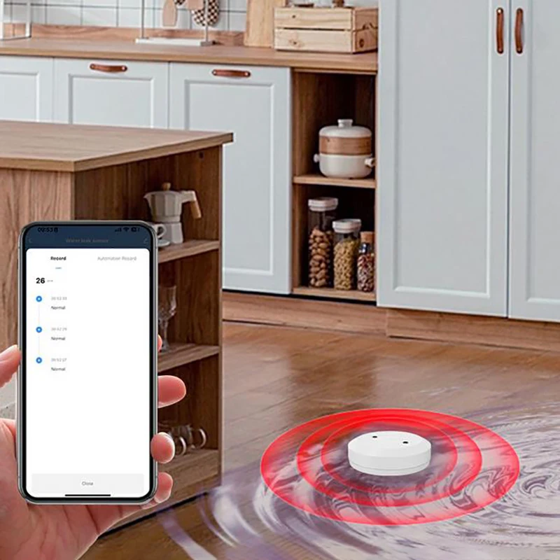 غمر المياه الذكية استشعار تسرب الحياة ، إنذار تسرب المياه ، App الرصد عن بعد
