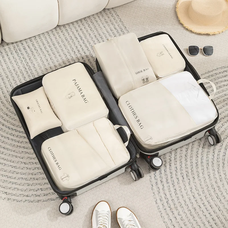 Portable 6 Pcs Travel underwear shoes Storage Bags Luggage Organizer Business Trip Pouch Set Large Capacity Compress Bag