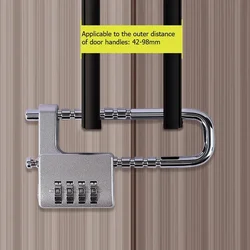 4-digit U-shaped Password Padlock Adjusted Length 42mm-98mm Filing Cabinet Door Handle Lock Password Modifiable