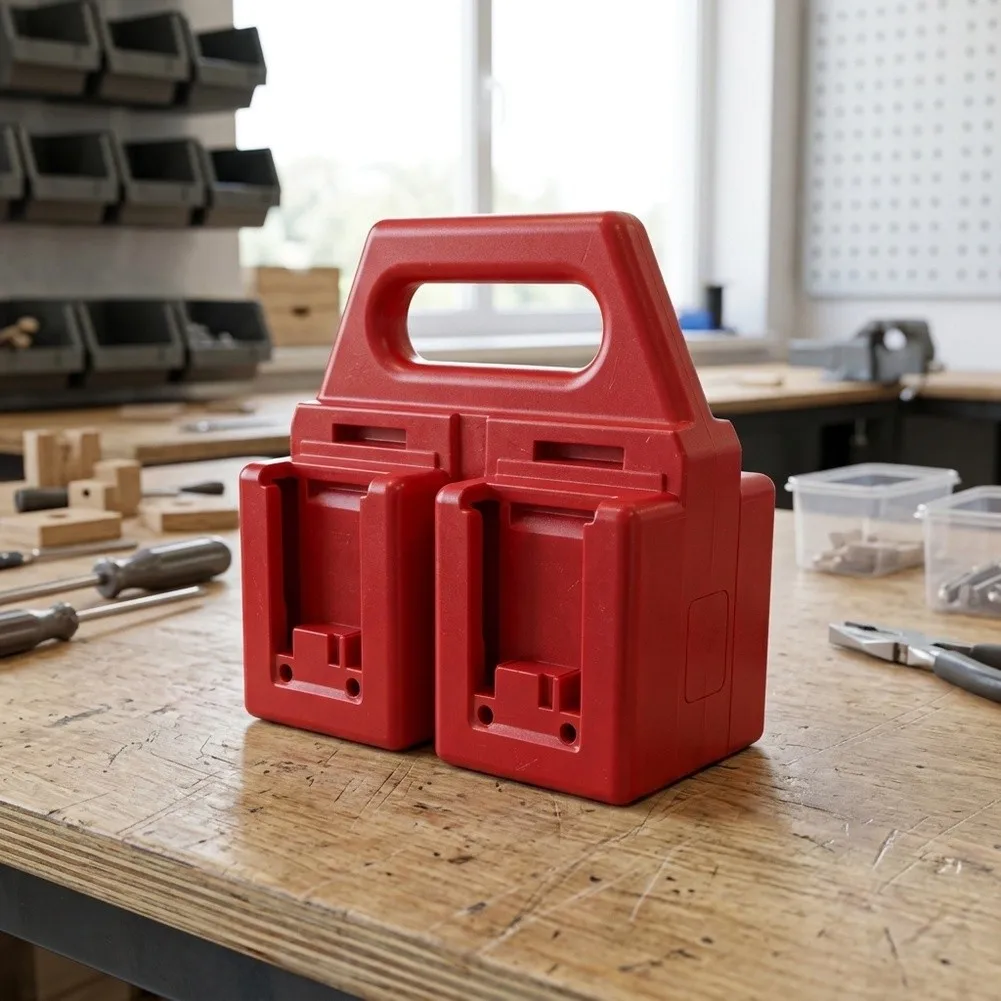 4 Slot 18V For Battery Storage Stand Holder For 5150-Li-20-52 5150-Li-20-40 Red ABS Plastic Rack Organizer Power Tool Accessorie