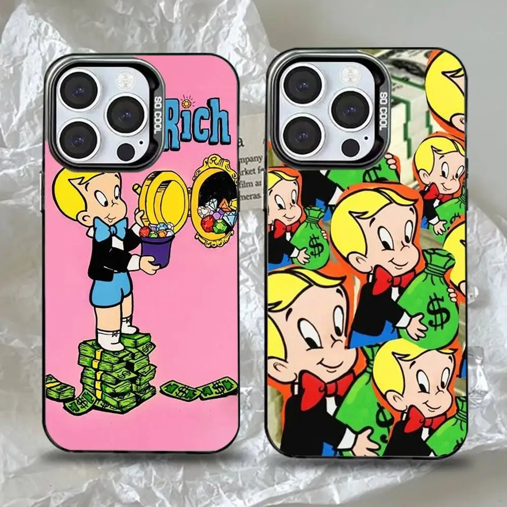 

Cartoon Richie Rich Phone Case For iPhone 16,15,14,13,12,11,Pro,Max,Plus,Mini,XS,SE Anti Fall Black Matte Hard Bumper