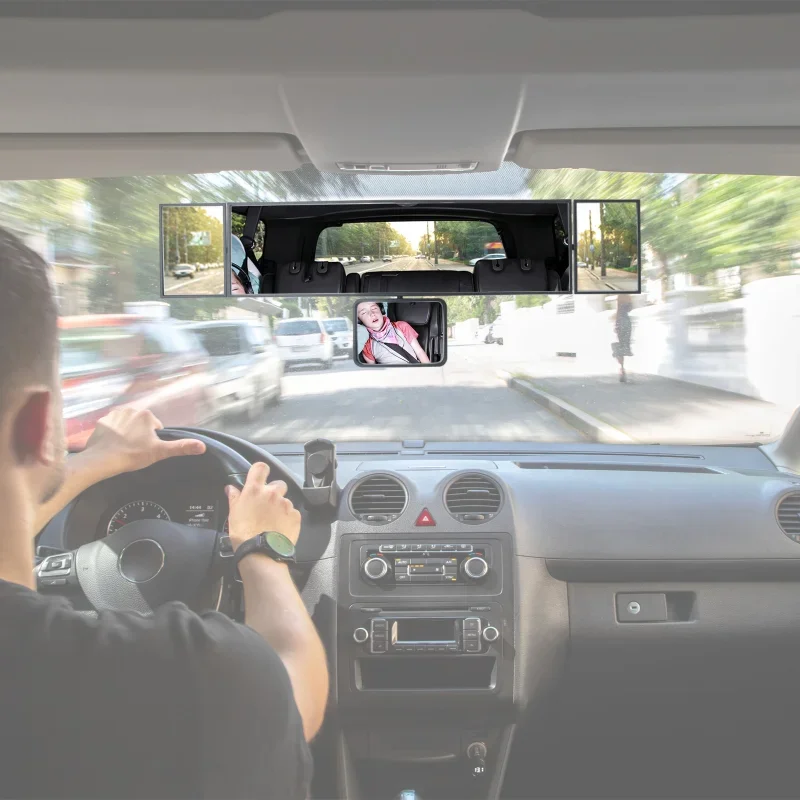 Adjustable Wide-view Rearview Mirror In The Car Wide Angle Panoramic Assisting Interior Clip On Convex Rear View Mirror For Car