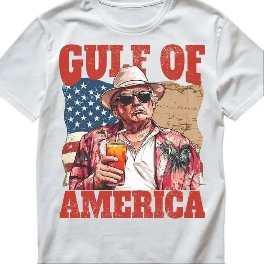 

Gulf of America T-Shirt, Trump Tropical Vibes Tee, Patriotic Retro Shirt