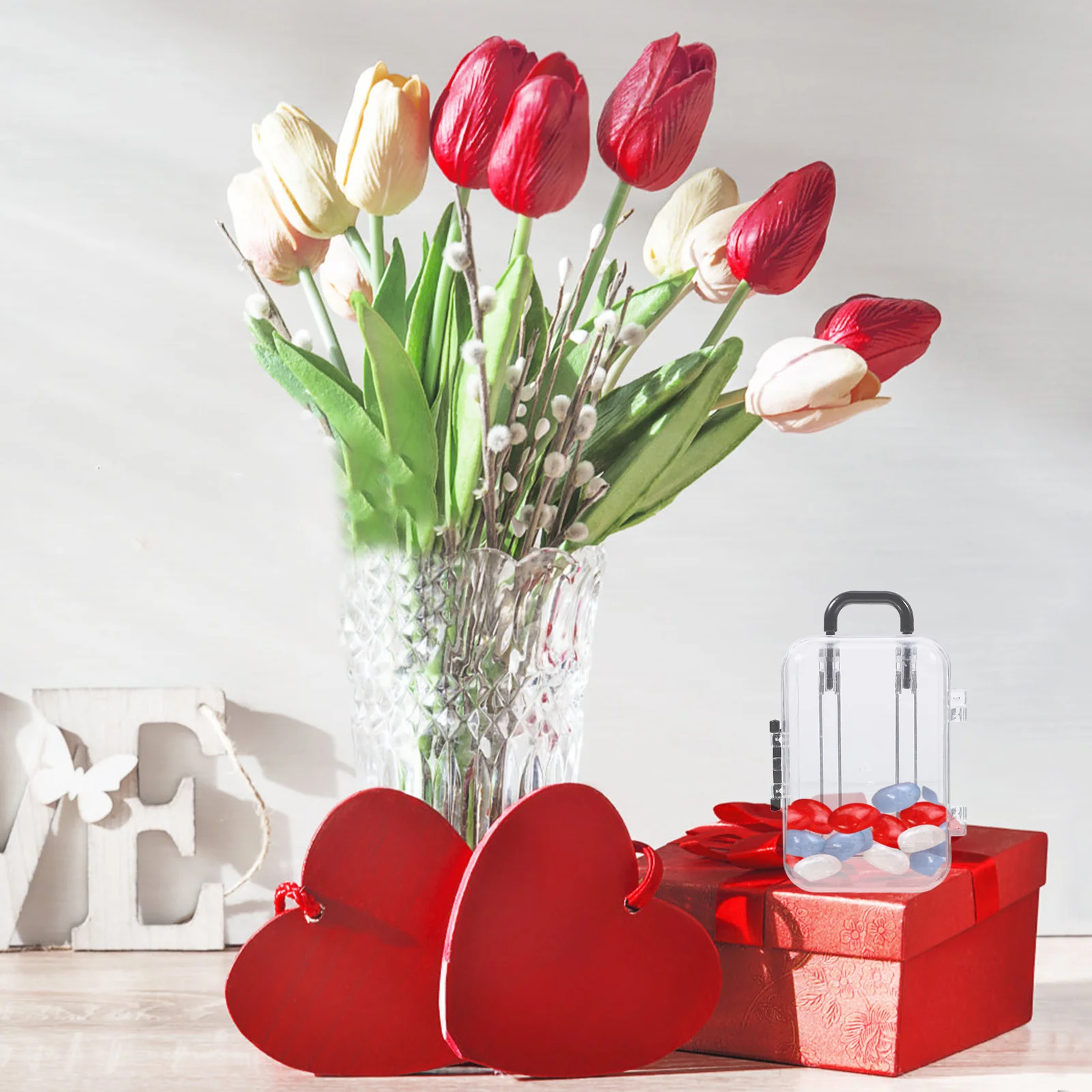 

12Pcs Luggage-Style Candy Packaging Boxes Transparent Mini Suitcase Party Favors Unique Wedding Decorations Snap Closure Design