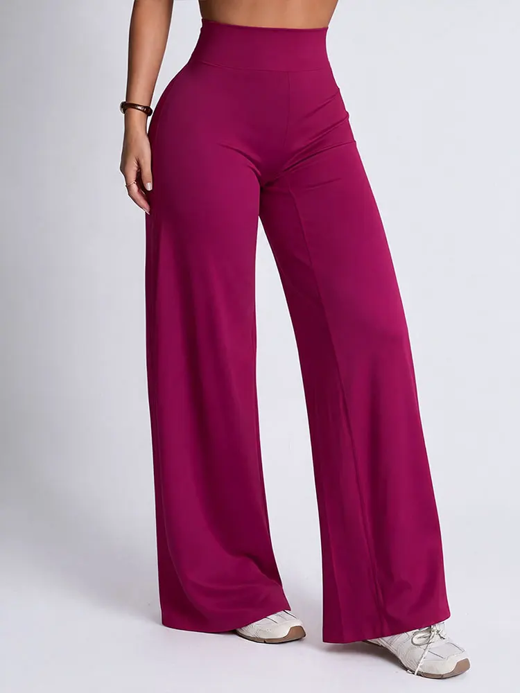 Hochgeschnittene, weit geschnittene, superweiche, dehnbare Hose mit Taillen- und Bauchformung, lässige Alltags-Hose für Damen, Sport-Hose, Herbst-Leggings – Detail 4