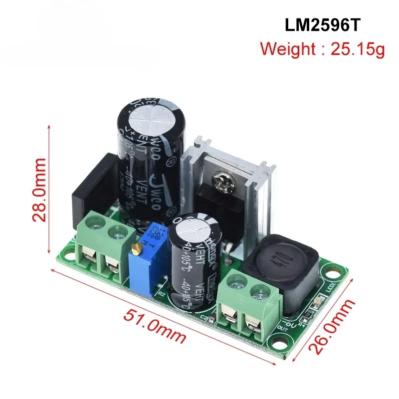 1/3PCS LM2596T LM2596HV  DC-DC adjustable step-down 3A power Supply module DC 5V-50V,3A Large current Large power