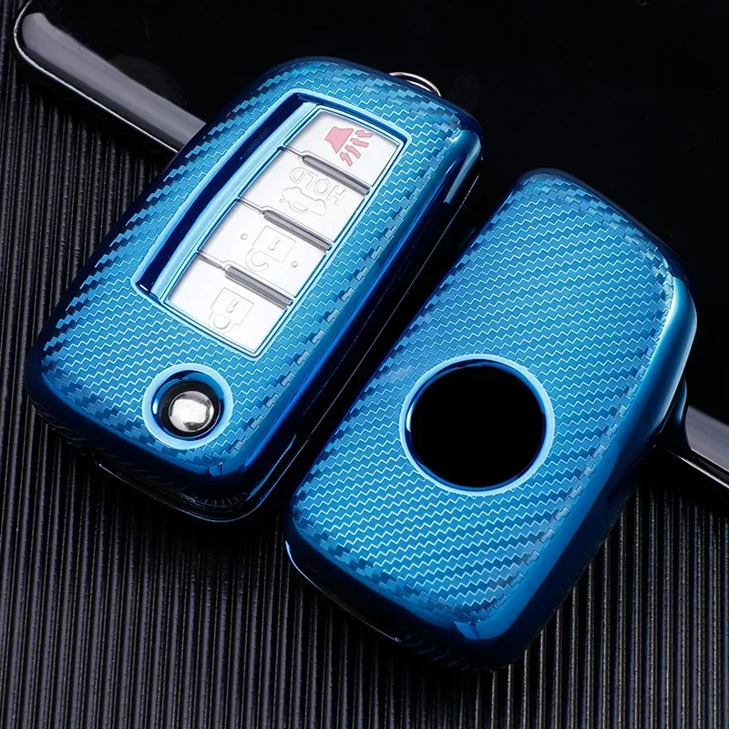 4 Buttons TPU Car Flip Folding Key Case Cover For Nissan NV200 Sentra Versa Protector Holder Key Fob Auto Accessories