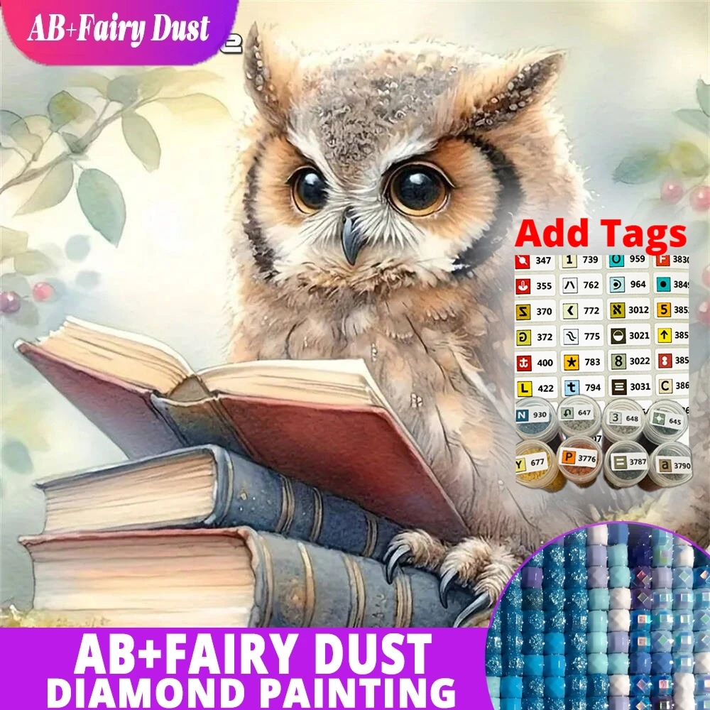 

Набор для вышивания стразами AB Fairy Dust DMC: полная квадратная/круглая алмазная вышивка, изображение совы, животного, птицы, мозаика, картина из страз