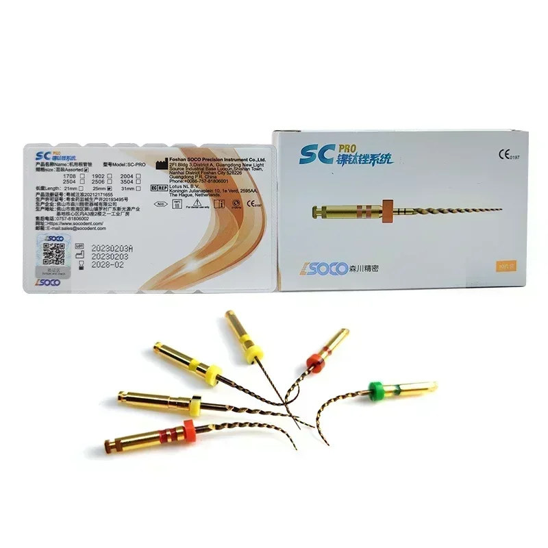 

3x6 шт./упак. Набор вращающихся файлов SC-PRO NiTi, улучшенный материал, оптимальная мощность резки, гибкость, выносливость, эндодонтическая терапия