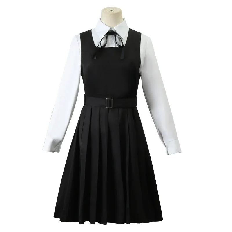 Anime Cosplay Costume para Mulheres e Meninas, Roupa, Roupa, Roupa, Roupa, Camisa de Vestido, Motosserra Homem, Asa, Mitka, 2 Peruca Preta, JK, Diabo de Guerra, High School