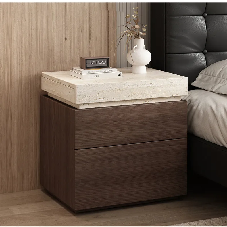 Solid wood home bedroom hidden compartment high-end locker cave stone Italian multi-function