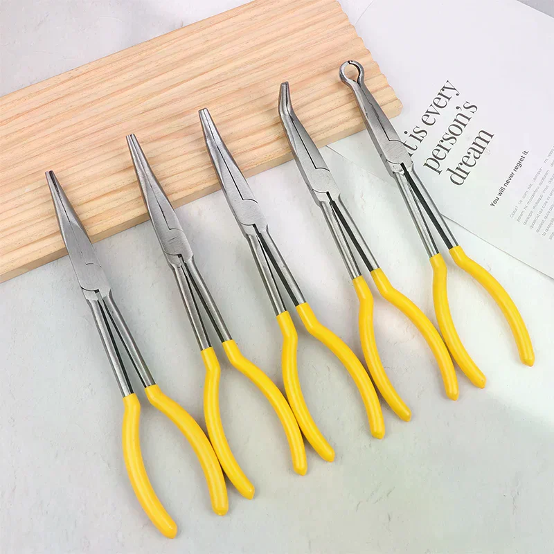 

Плоскогубцы для свечей зажигания премиум-класса с длинным вылетом — надежная конструкция с кольцевым носом, нескользящие ручки, эффективный инструмент для обслуживания двигателя