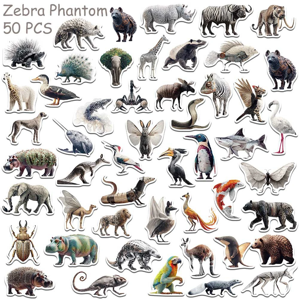 10/30/50pcs Zebra Fantasma Animale Del Fumetto Adesivi Creativo Astratto Aniamls Decalcomanie FAI DA TE Valigia Moto Bagagli Adesivo Fresco