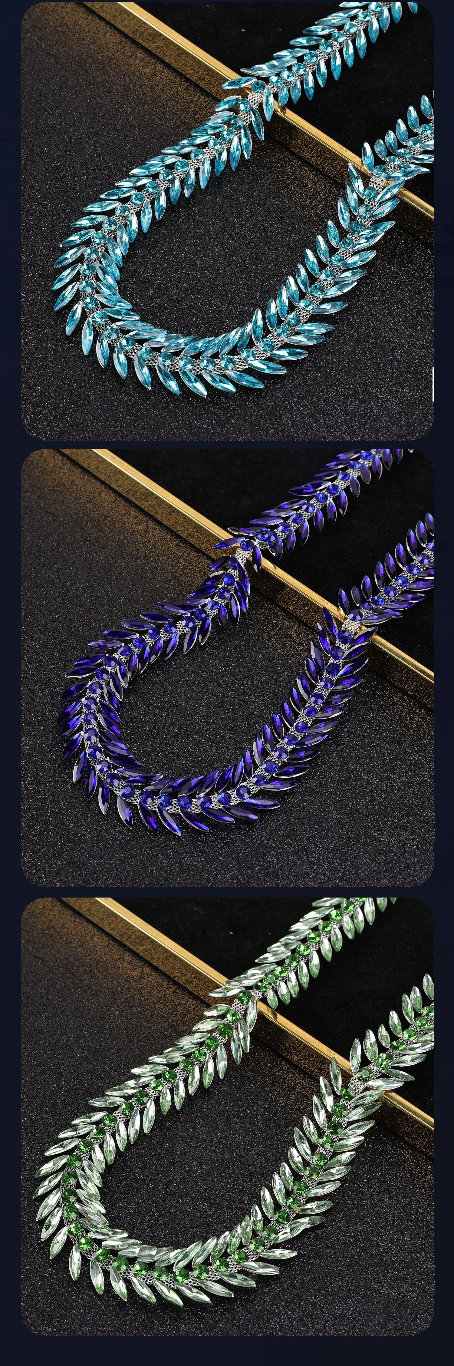 5 Yards Strasskette Kristalldiamant DIY Bastelzubehör Kleidungsaccessoire Blattförmiges Strassband Nähzubehör Dekoration – Detail 7