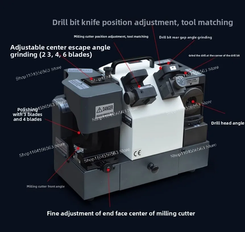 

GD-313A Milling Cutter Grinder Machine Milling Cutter Composite Dual-Use Sharpener Drill Grinder Portable Hardware Tool 220V