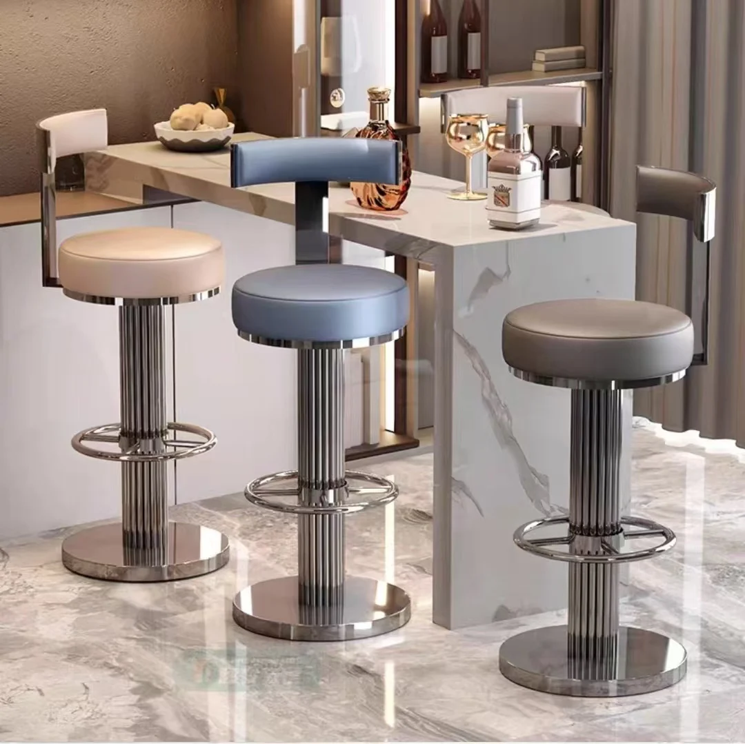 

Modern Luxury Kitchen Island Counter High Bar Chair Swivel Indoor Furniture for Dining Room Hotel Home Bar Stool