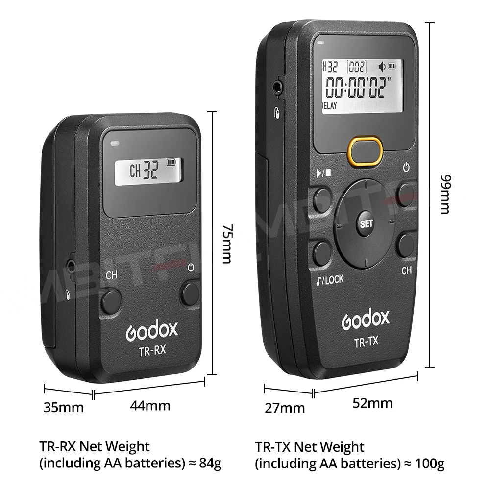 Godox TR-C1 TR-C3 TR-N1 TR-N3 TR-S1 TR-S3 TR-P1 TR-OP12 TR Series 2.4GHz Wireless Timer Remote Control for Camera Photography