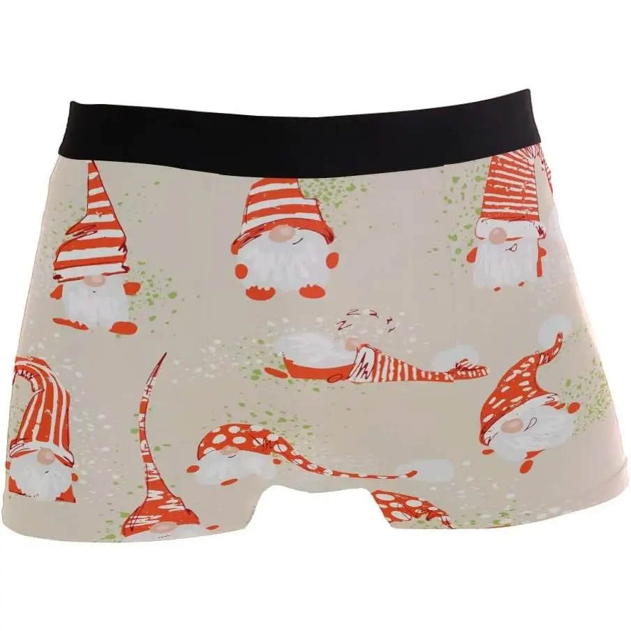 

Эластичное нижнее белье, забавные рождественские гномы, мужские трусы-боксеры из полиэстера, дышащее нижнее белье из влагоотводящей ткани