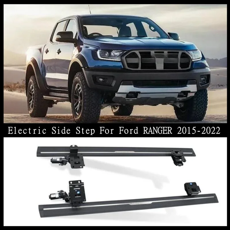 New！ Automatic Side Step For Ford RANGER 2015 2016 2017 2018 2019 2020 2021 2022 Electric Control Running Boards Switch Door Con