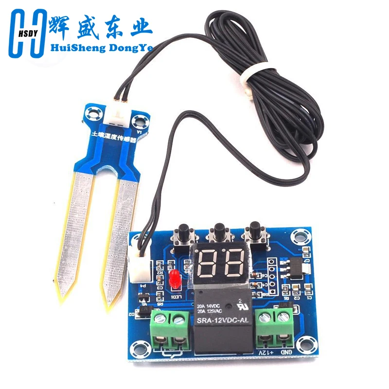 XH-M214 12V Soil Humidity Sensor Controller Irrigation System Automatic Watering Module Digital Display