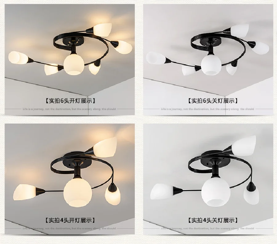 Vintage Ceiling Lights For Home Lighting Luminaire Multiple Rod Wrought Iron Ceiling Lamp E27 Bulb Living Room Lamparas De Techo