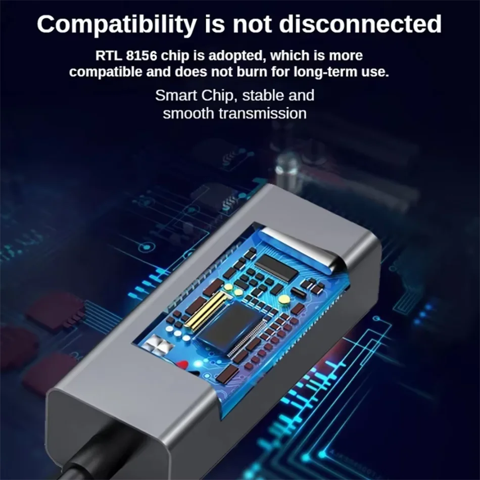 Cable de Internet Lan USB tipo c a RJ45, 1000Mbps, adaptador Ethernet USB tipo C de aluminio, Dongle de tarjeta de red para MacBook, portátil y PC