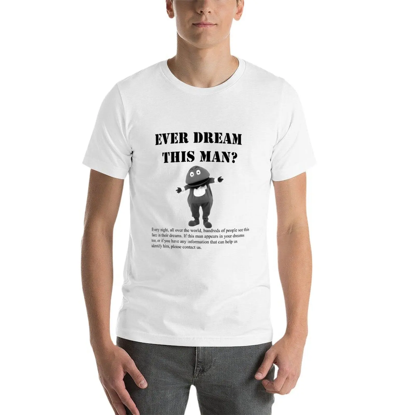 Ever Dream This Man? Funny Meme Gabibbo Gift T-Shirt Basic Solid Color Short Sleeve