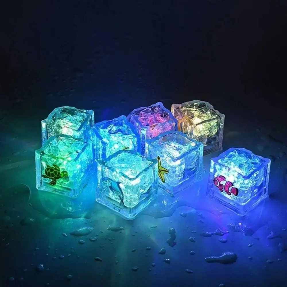 2024 cubitos de hielo Led coloridos, regalo de cumpleaños luminoso romántico, regalos de bañera superbrillantes