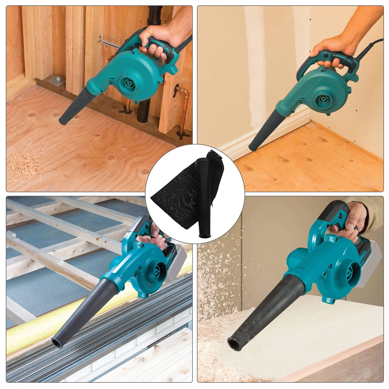 

Blower Tube Accessories Sturdy Replaceable Plastic Extension for Air Supplies Cleaning Tools Black Long Tube with Clip Dust Bag