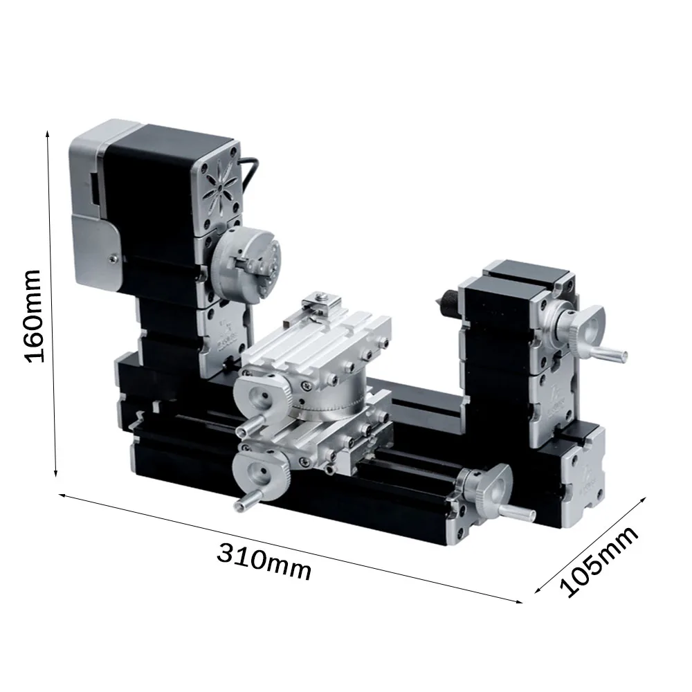 Mini torno giratório de metal galvanizado 60w, potente, alta potência, ferramentas para artesanato, fabricação de madeira em miniatura